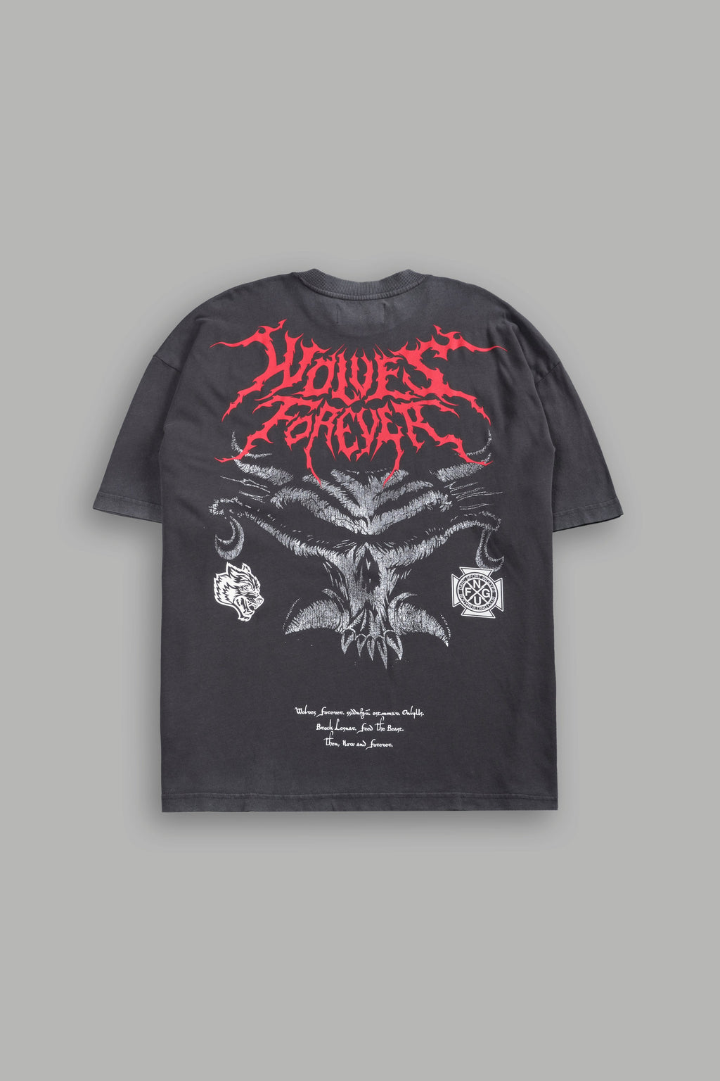 Feed the Beast Premium Oversized Tee in Wolf Gray — imagem 1