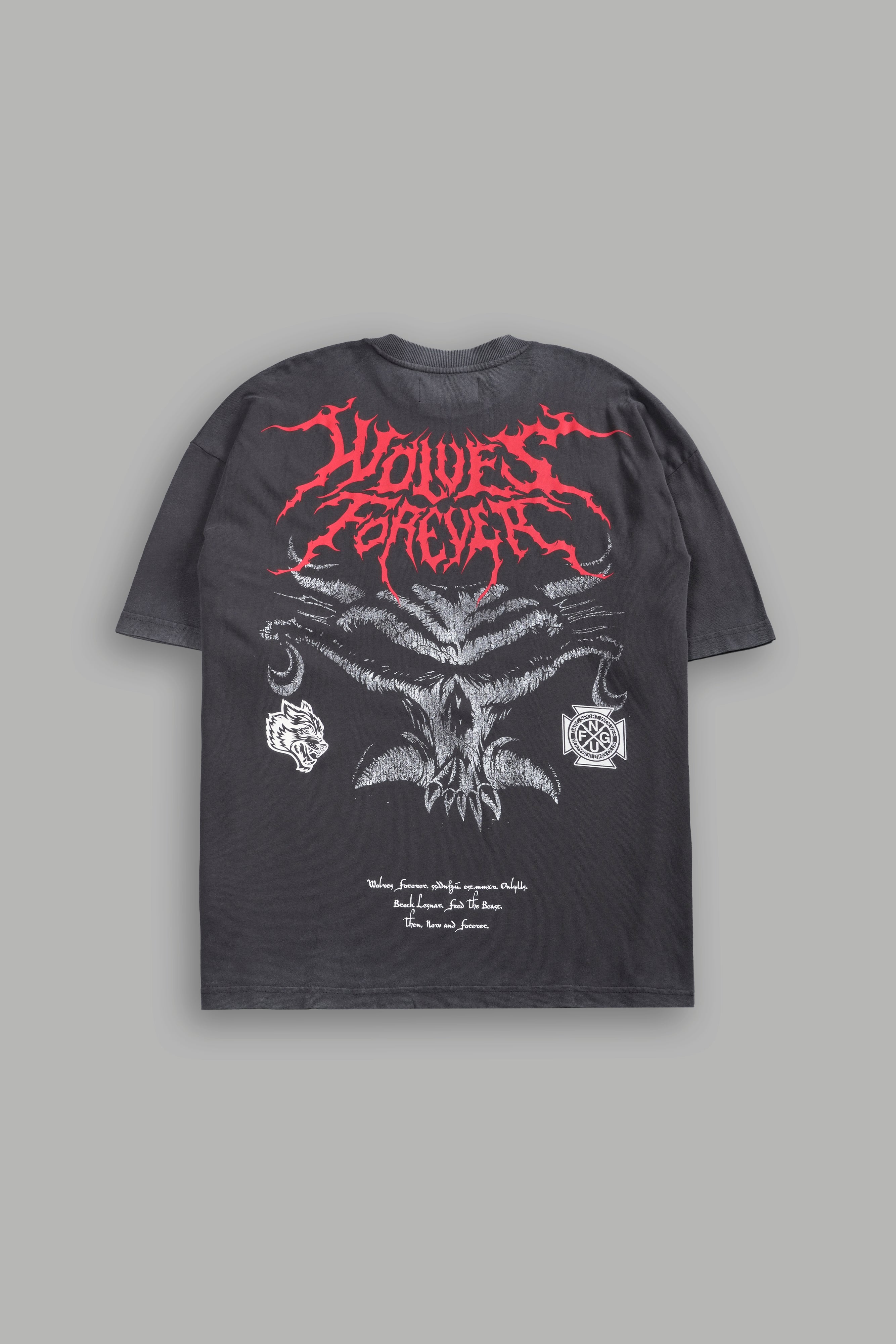 Feed the Beast Premium Oversized Tee in Wolf Gray — imagem 1