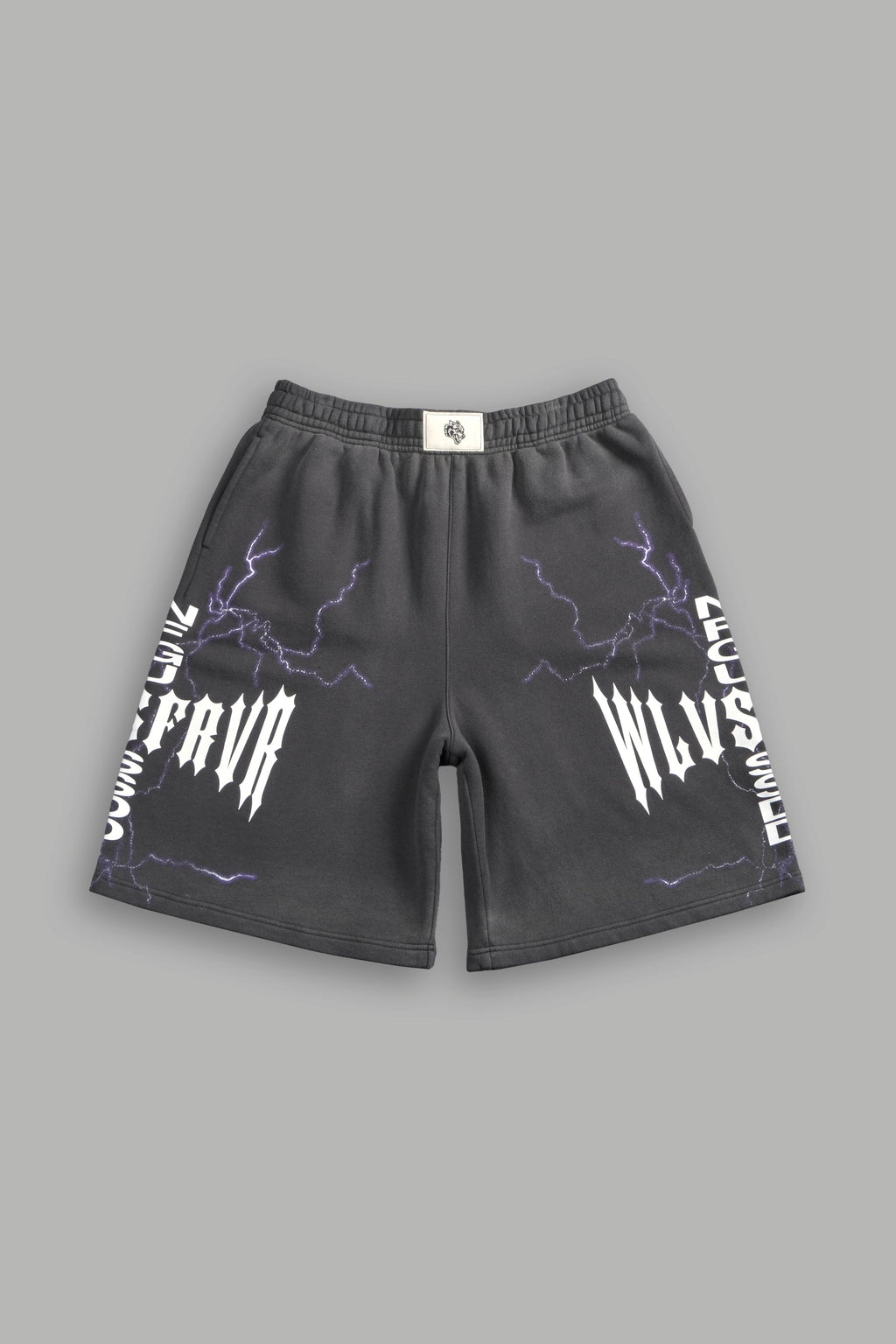 Iron Code Oversized Osiris Sweat Shorts in Wolf Gray Drift Wash — imagem 1