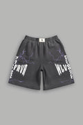 Iron Code Oversized Osiris Sweat Shorts in Wolf Gray Drift Wash — imagem 1