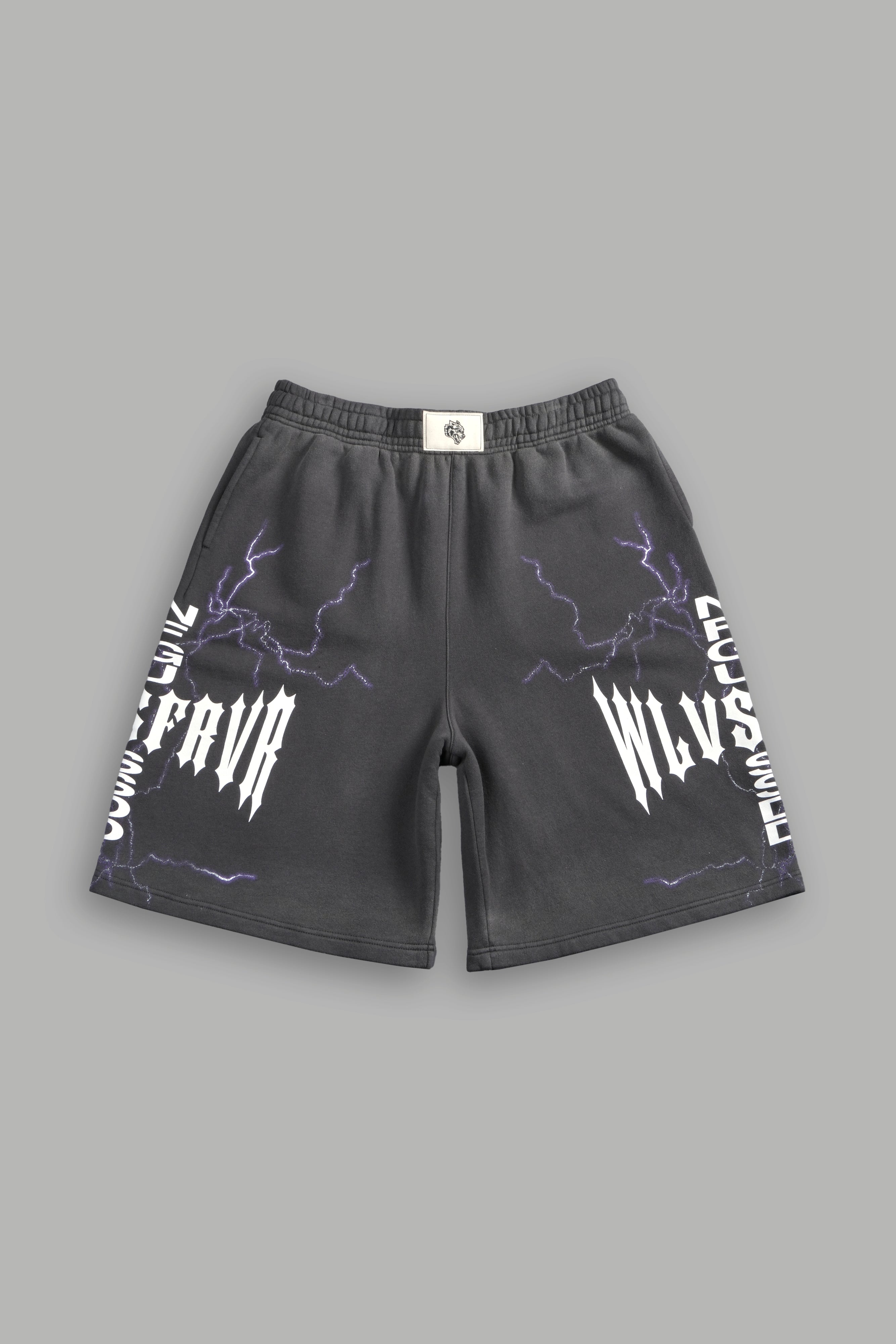Iron Code Oversized Osiris Sweat Shorts in Wolf Gray Drift Wash — imagem 1