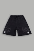Ssddnfgu Raw Hem Oversized Post Lounge Sweat Shorts In Black