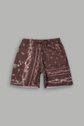 Wolves Pyramid Grunge Oversized Raw Hem Post Lounge Sweat Shorts in Desert Dust Thorn Paisley — imagem 1