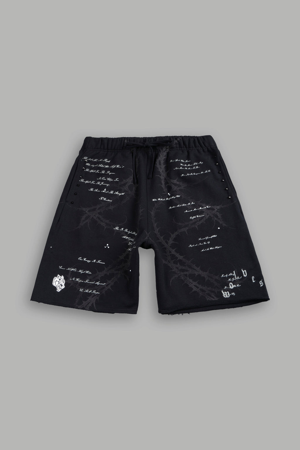 Thorns Frvr Grunge Oversized Raw Hem Post Lounge Sweat Shorts In Black - imagem 1