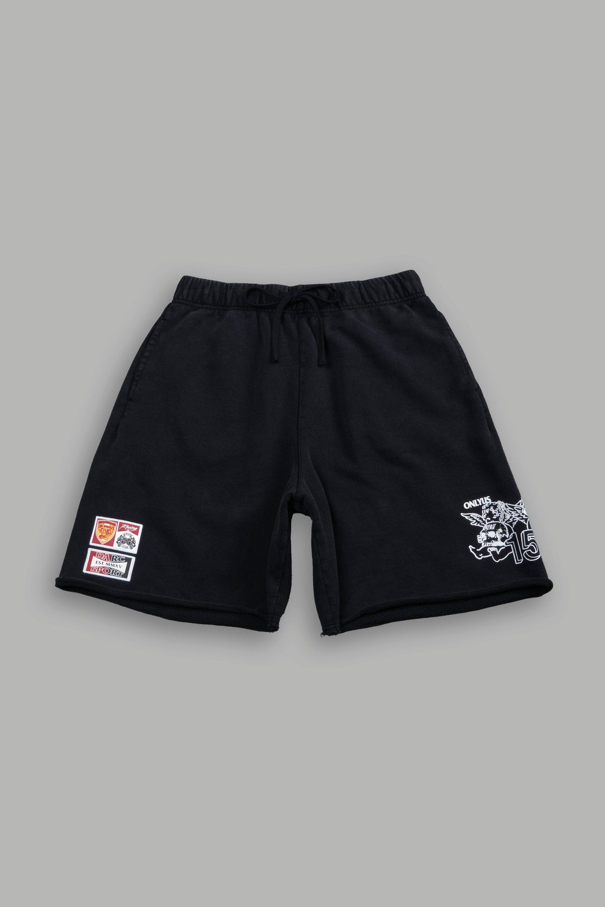 Darc Racer Grunge Oversized Raw Hem Post Lounge Sweat Shorts in Wolf Gray - imagem 1