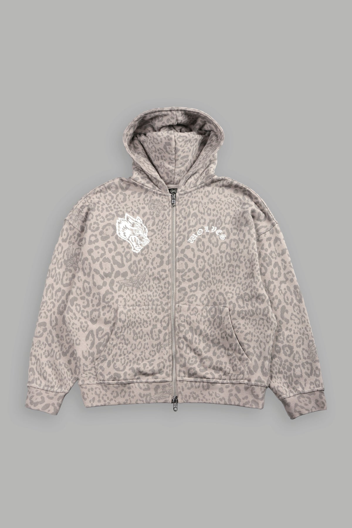 Wolves Chopper Anya Premium Double Zip Hoodie in Clay Leopard - imagem 9