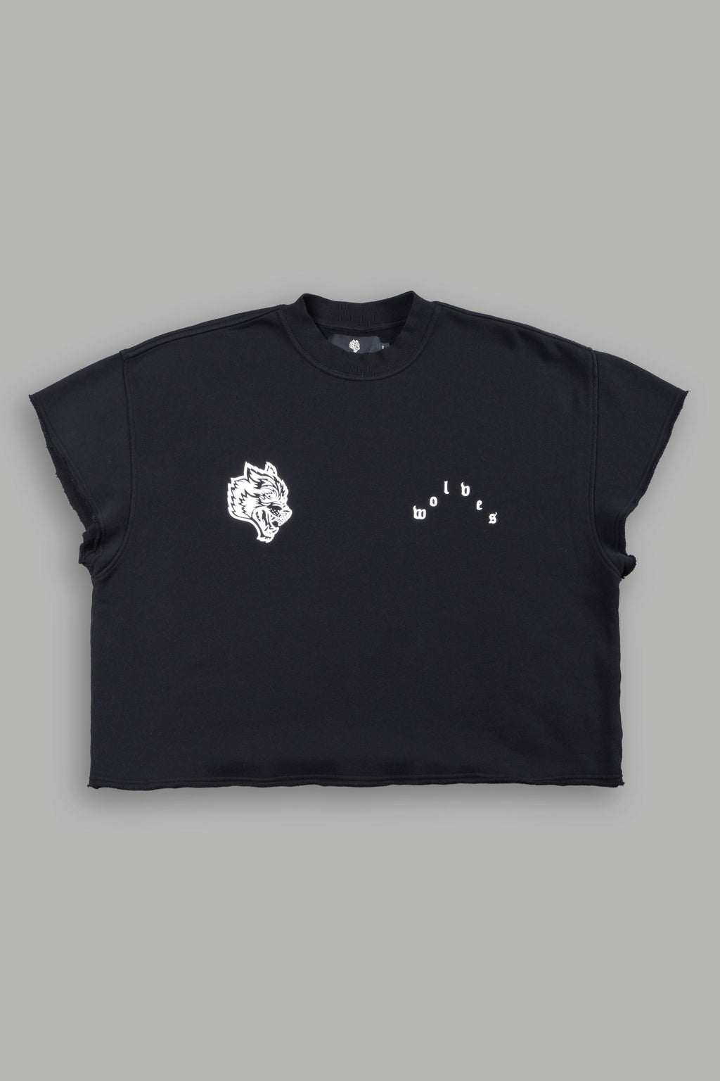 Wolf Pyramid Raw Hem Box Cut Cap Sleeve London Crewneck In Black - imagem 1
