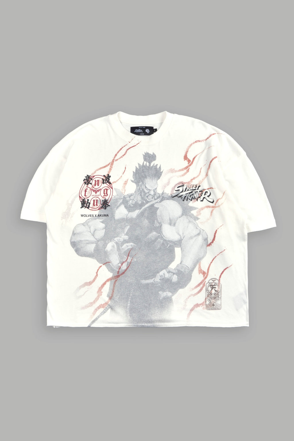 Transcendent Premium Raw Hem Box Cut Tee in Cream - imagem 1