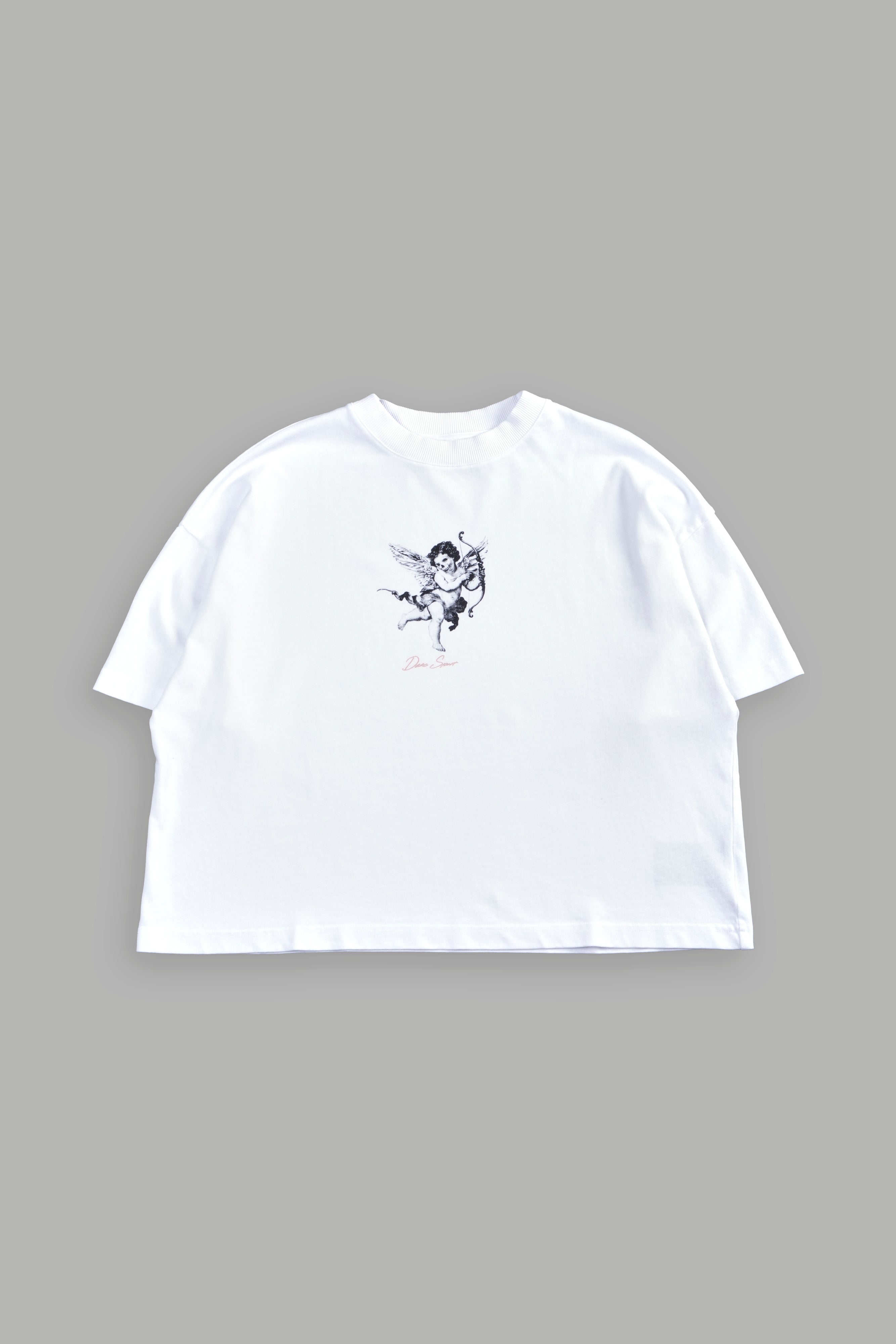 Del Amor Ultrawide "Premium" Crop Tee in White — imagem 3