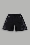 Fight Or Flight Grunge Oversized Raw Hem Post Lounge Sweat Shorts in Black — imagem 1