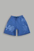 Homage To La Raw Hem Oversized Post Lounge Sweat Shorts in La Blue — imagem 1