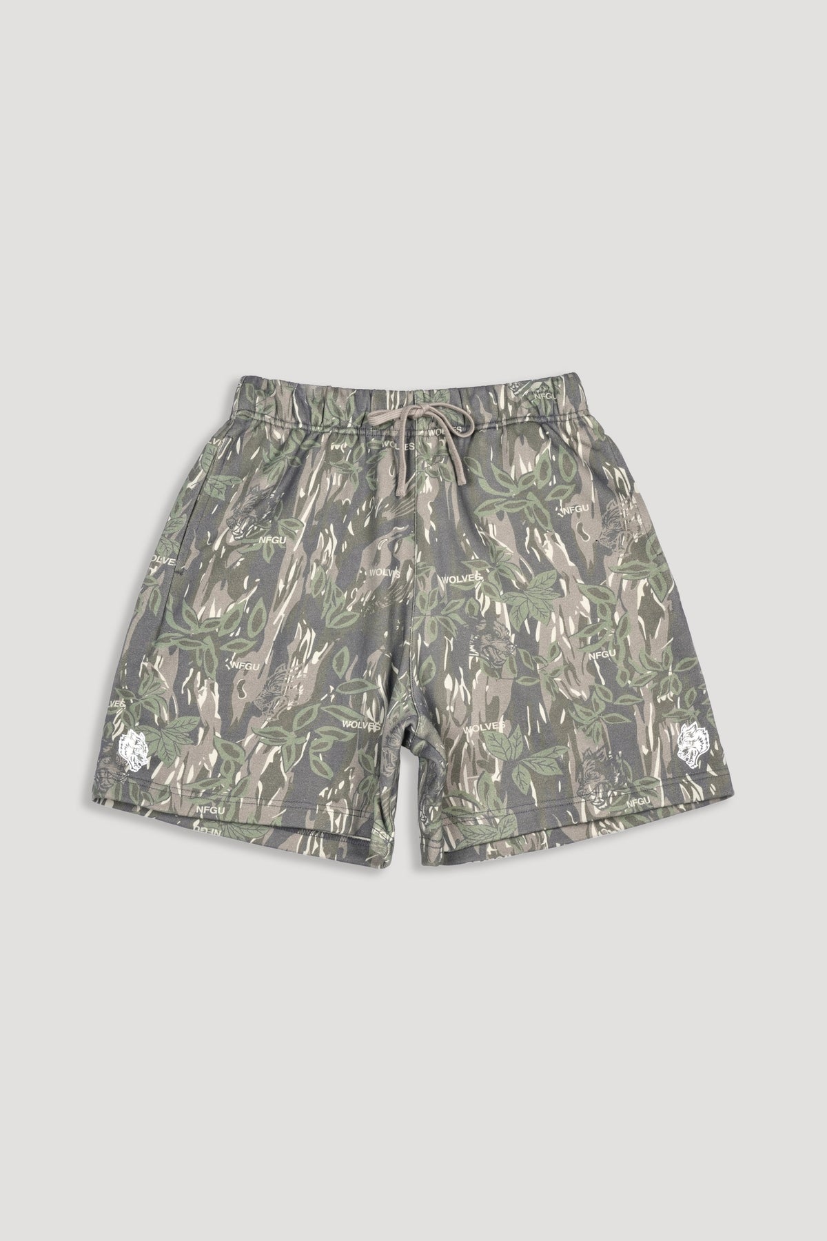 Dual Oversized Post Lounge Sweat Shorts in Norse Camo — imagem 5