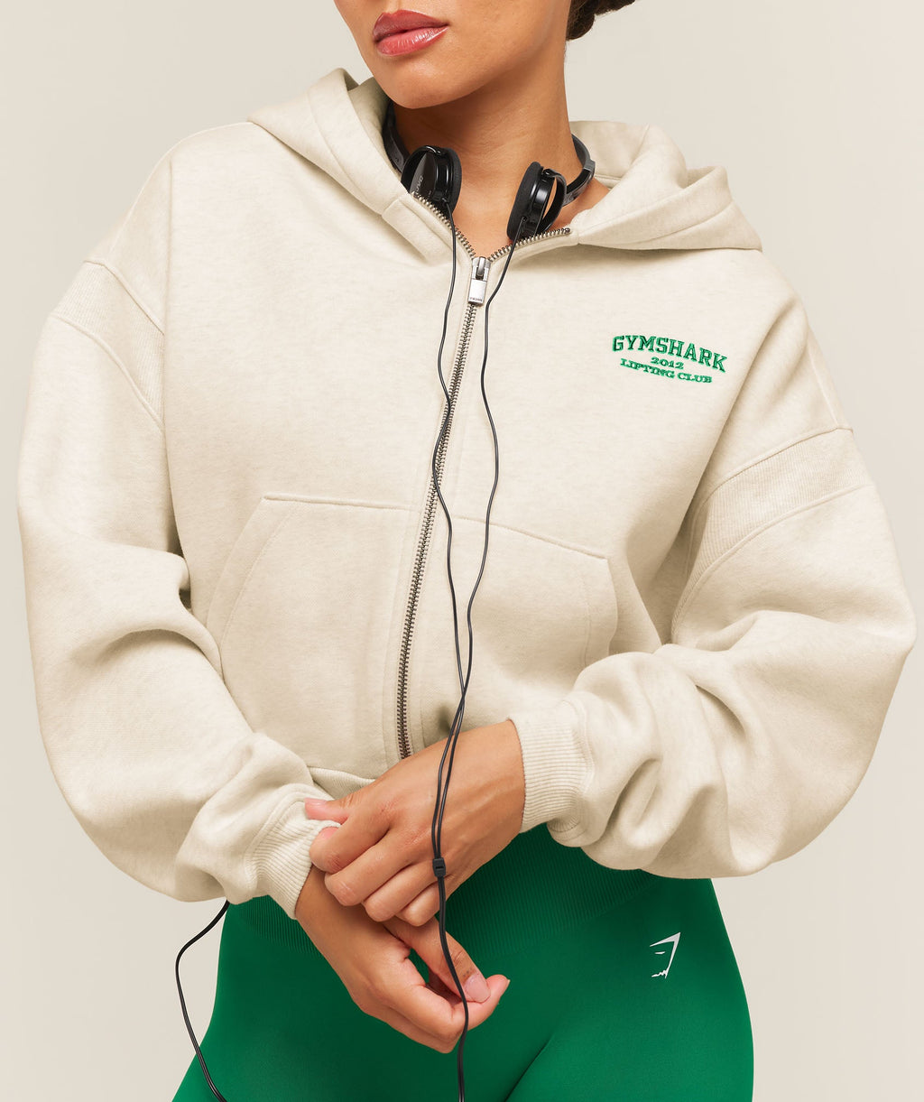 Cosy Luxe Campus Full Zip Hoodie - Bros Chalk Marl — imagem 5