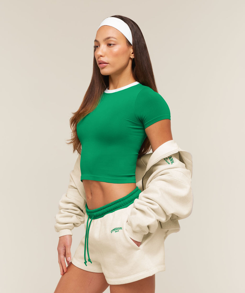 Everyday Seamless Contrast T-Shirt - Track Green — imagem 3