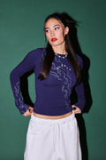 Infernal Pyramid Eden Ls Tee in Royal Navy — imagem 1