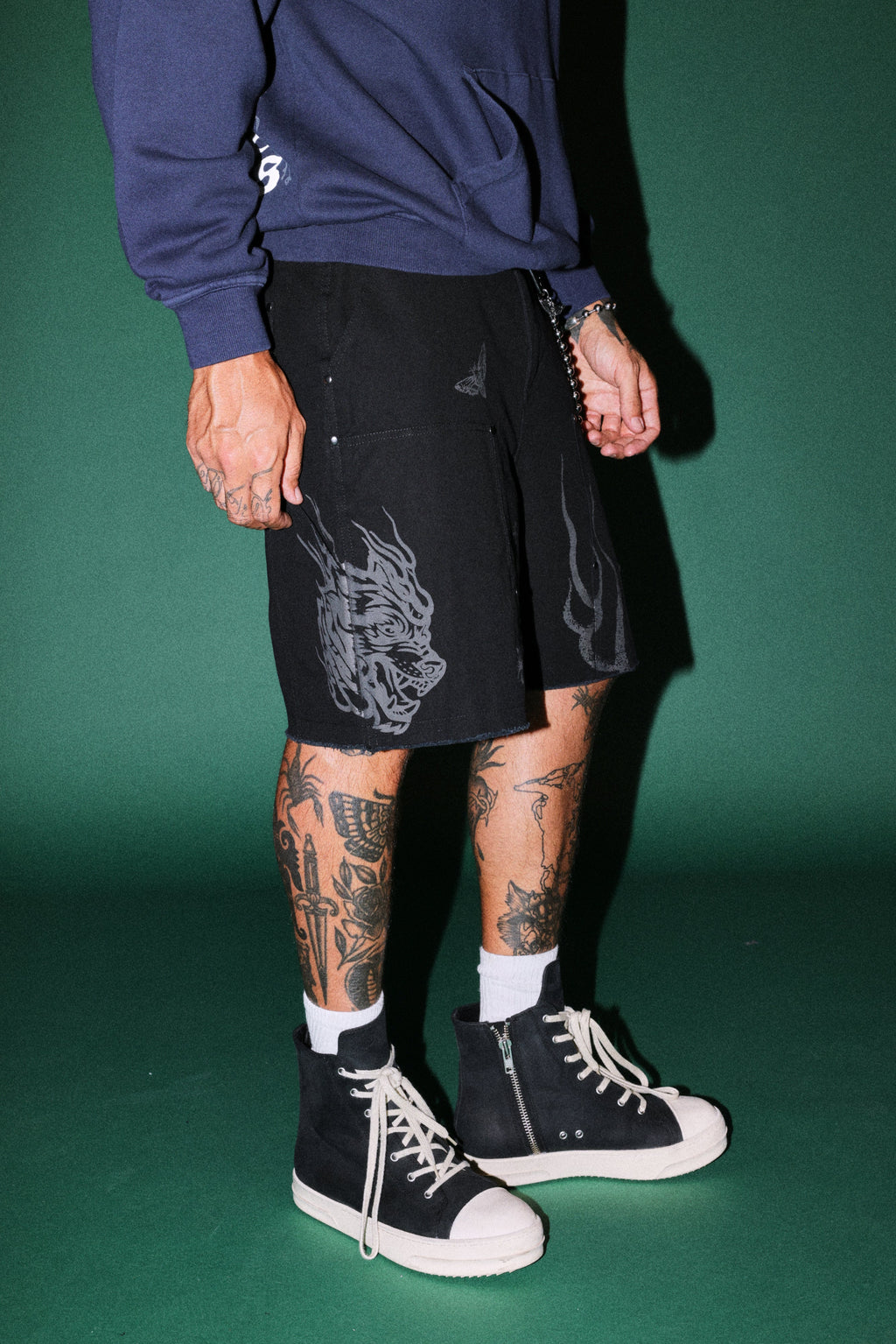 The Eagle & The Oni Hoffa Shorts in Black — imagem 5