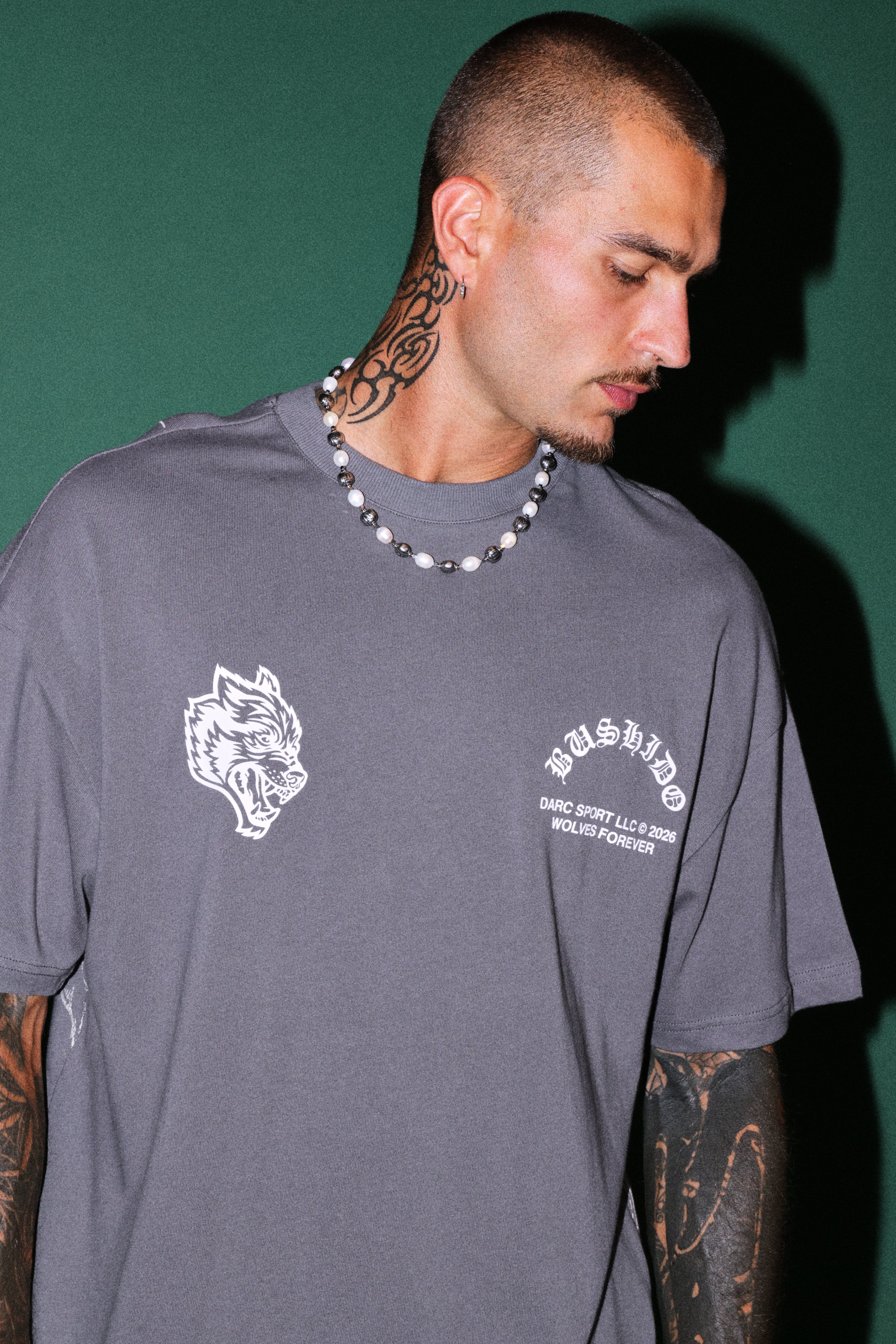 Shutendoji Premium Oversized Tee in Slate Gray — imagem 5