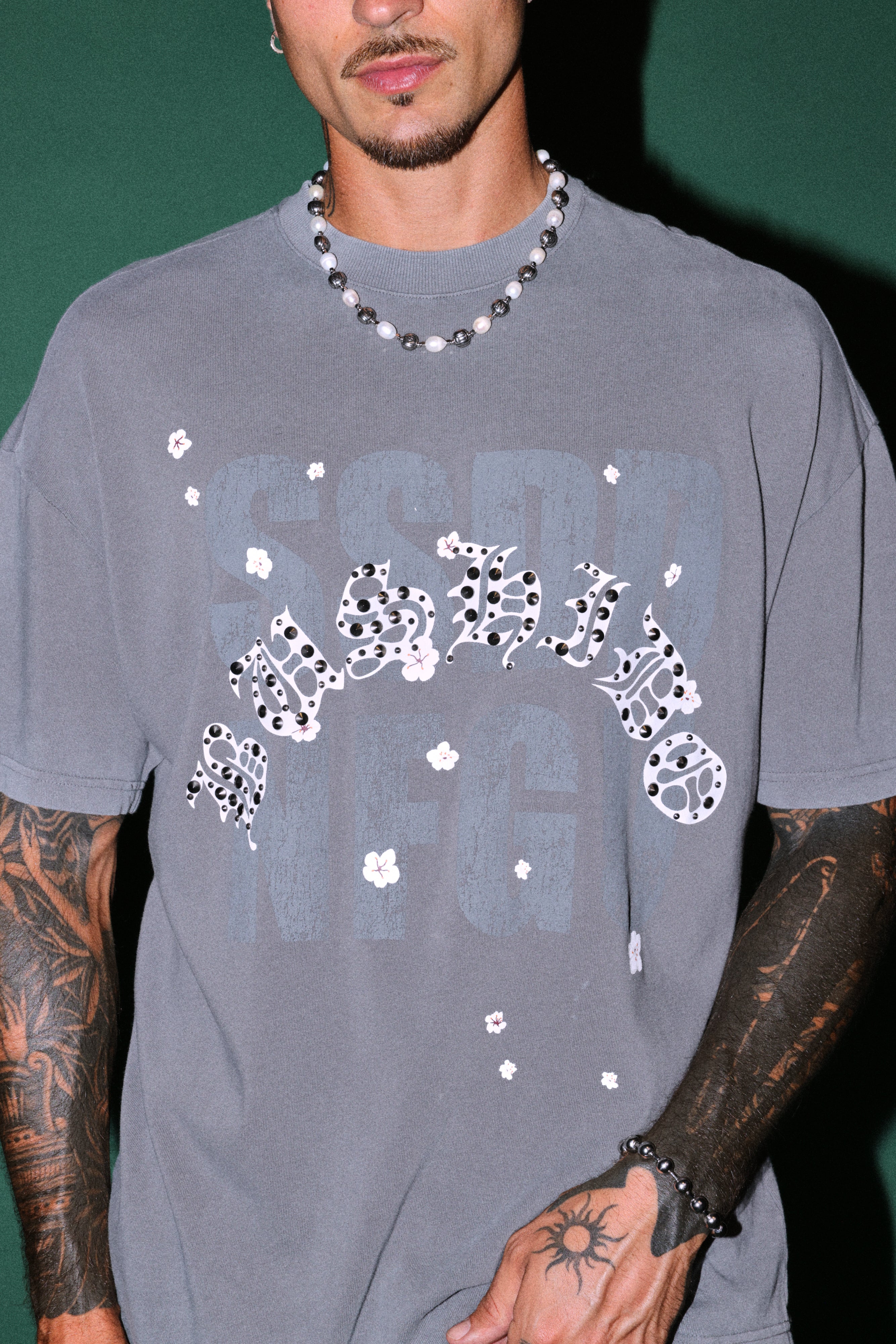 Ssddnfgu Bushido Premium Oversized Tee in Slate Gray — imagem 4