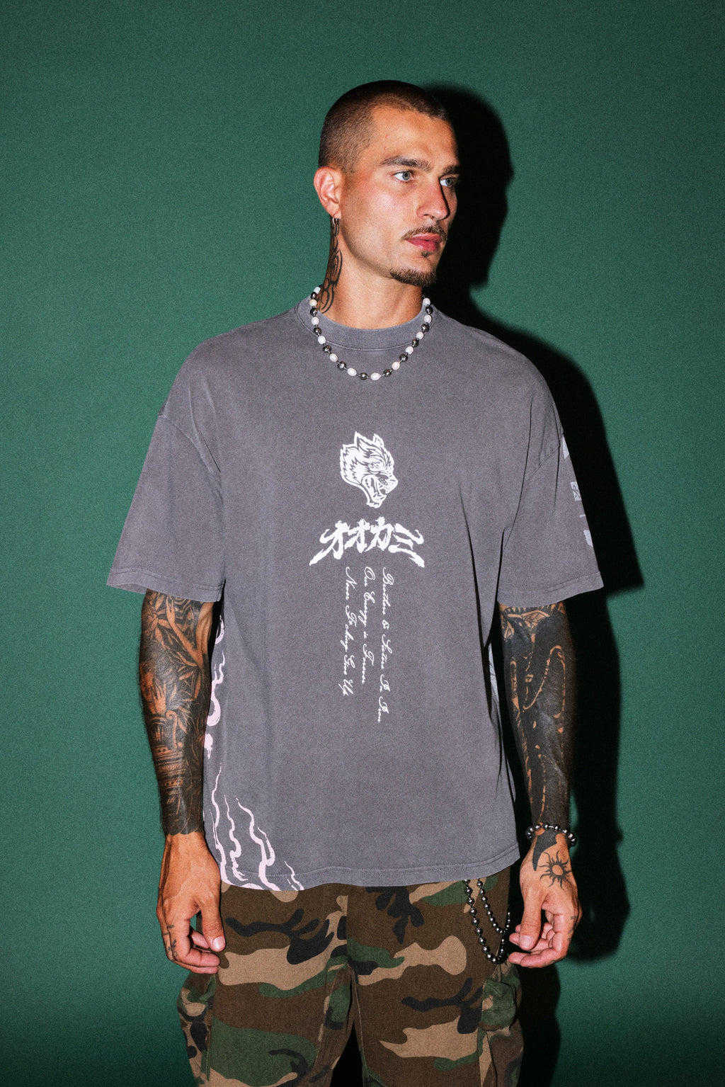 Darc Yokai Premium Oversized Tee in Slate Gray — imagem 2
