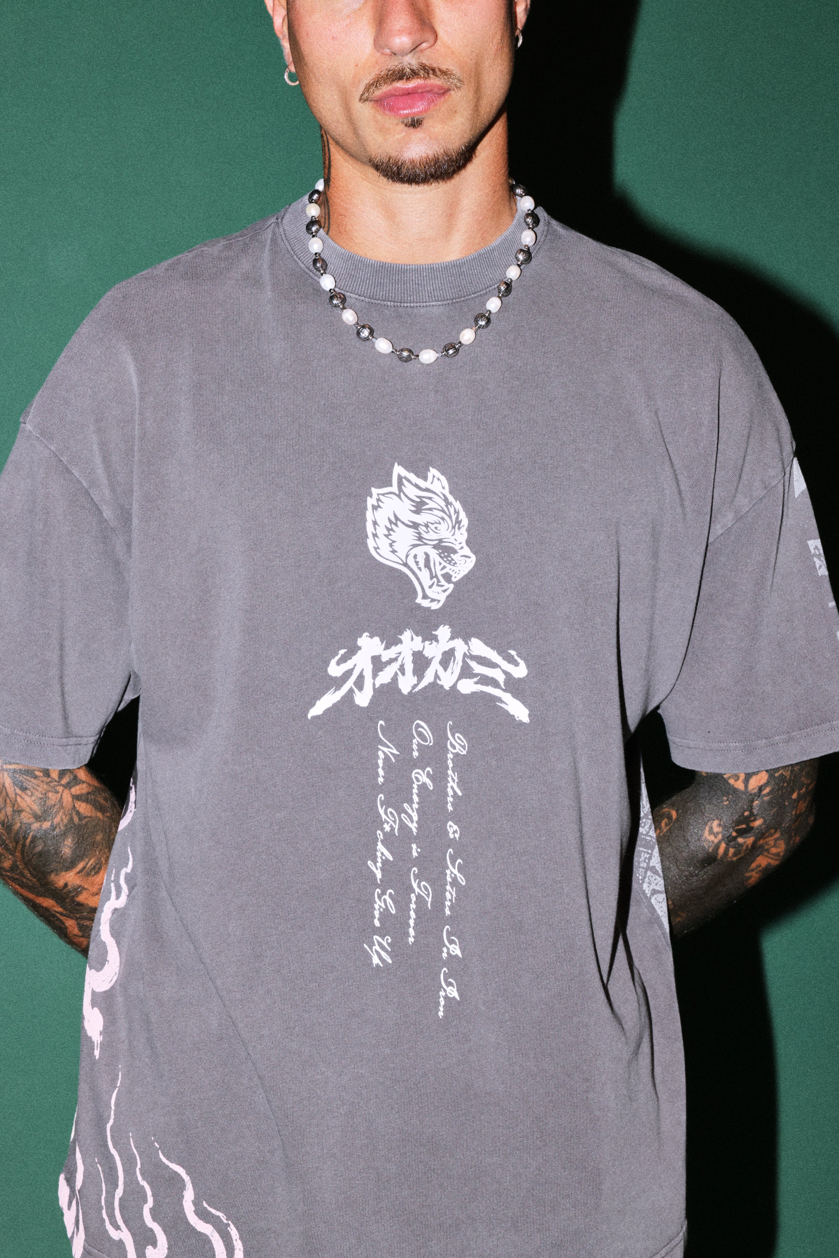 Darc Yokai Premium Oversized Tee in Slate Gray — imagem 5