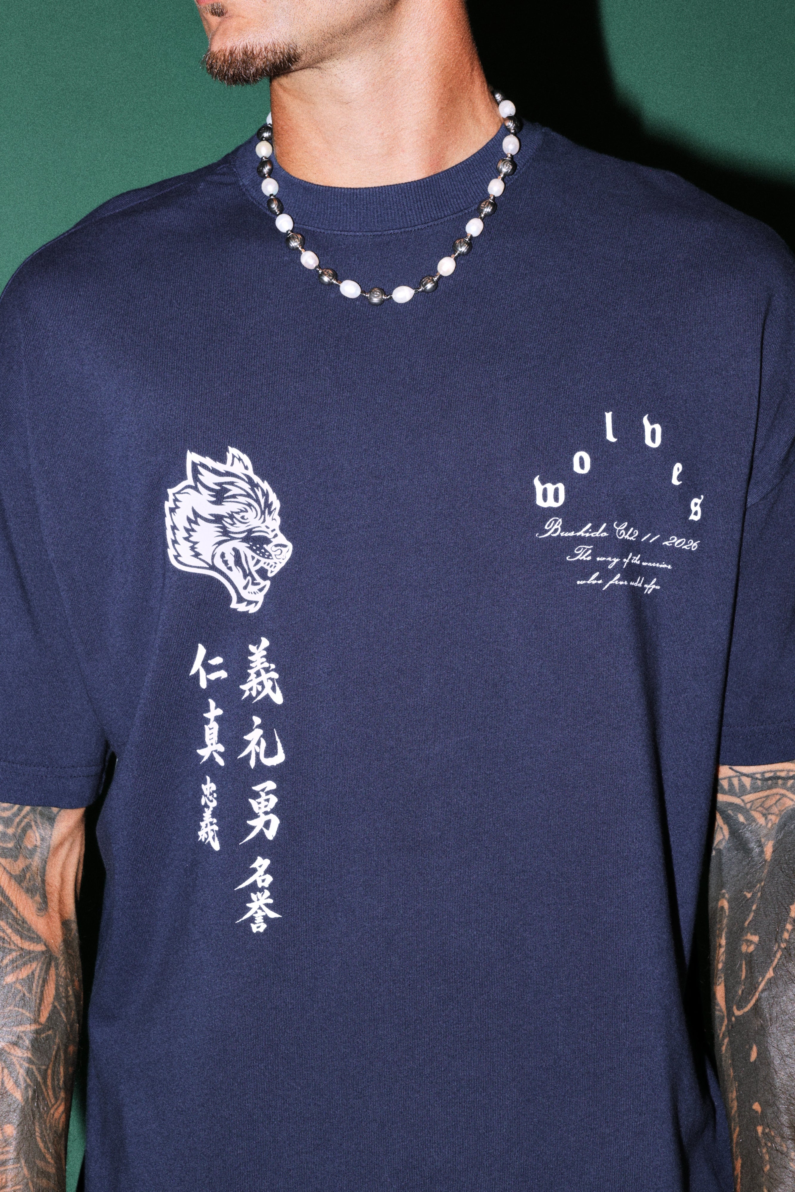 The Warrior Code Premium Oversized Tee in Navy — imagem 5