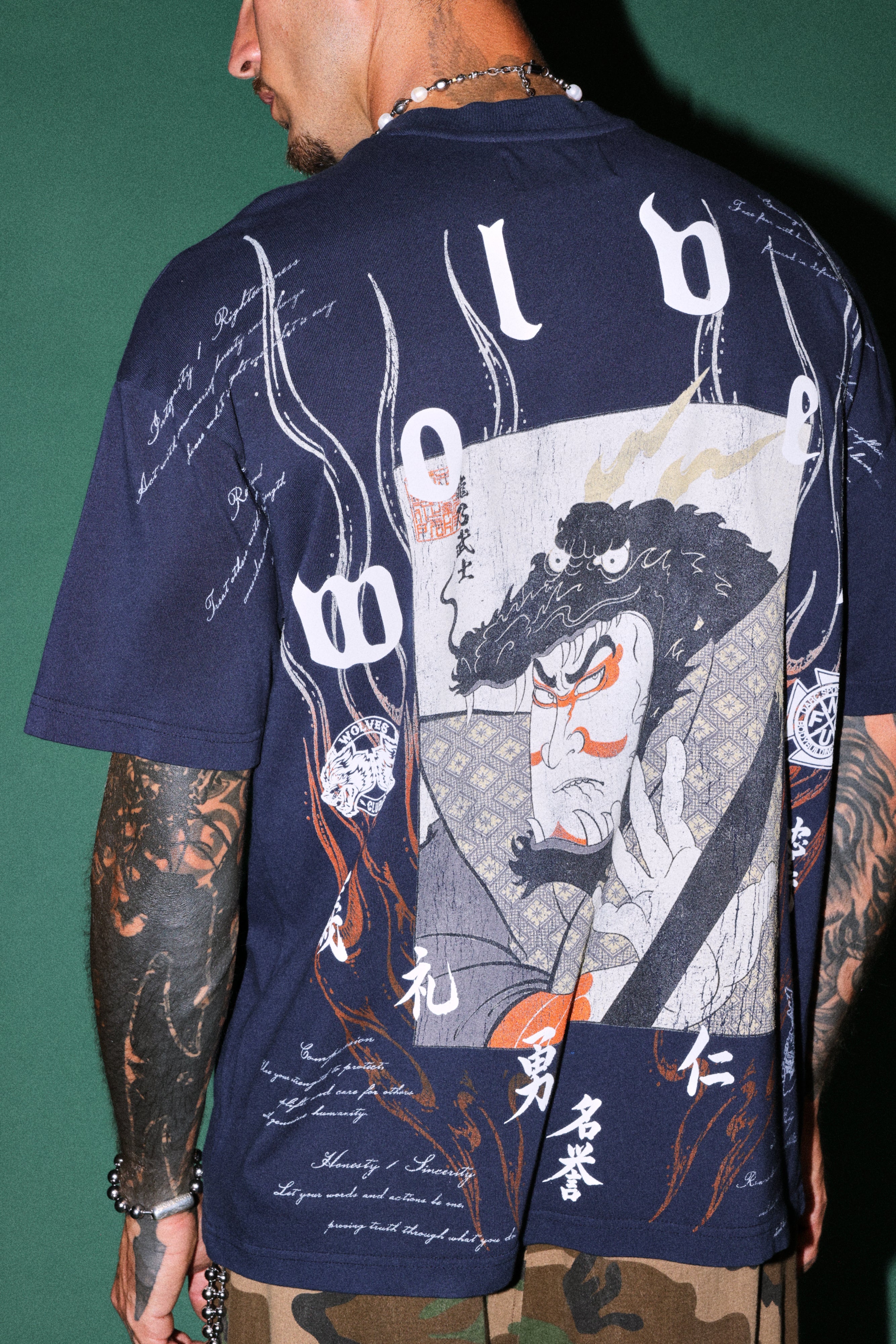 The Warrior Code Premium Oversized Tee in Navy — imagem 6