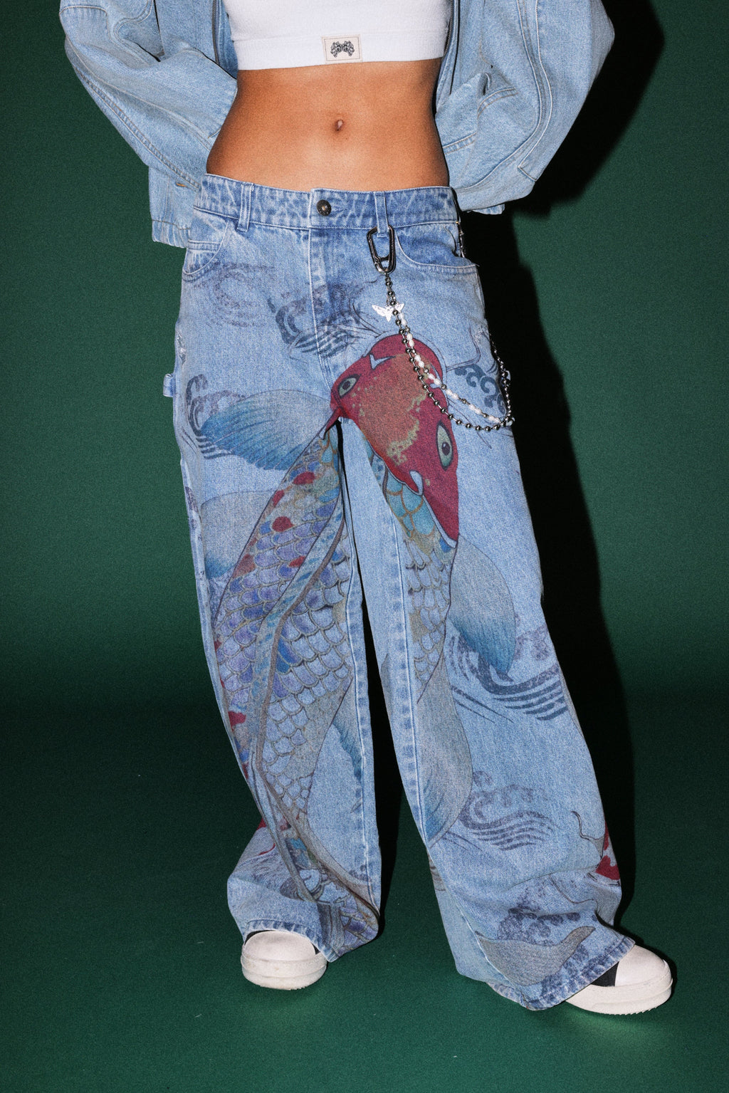 Darc Koi Wide Leg Carpenter Denim in Light Wash — imagem 1