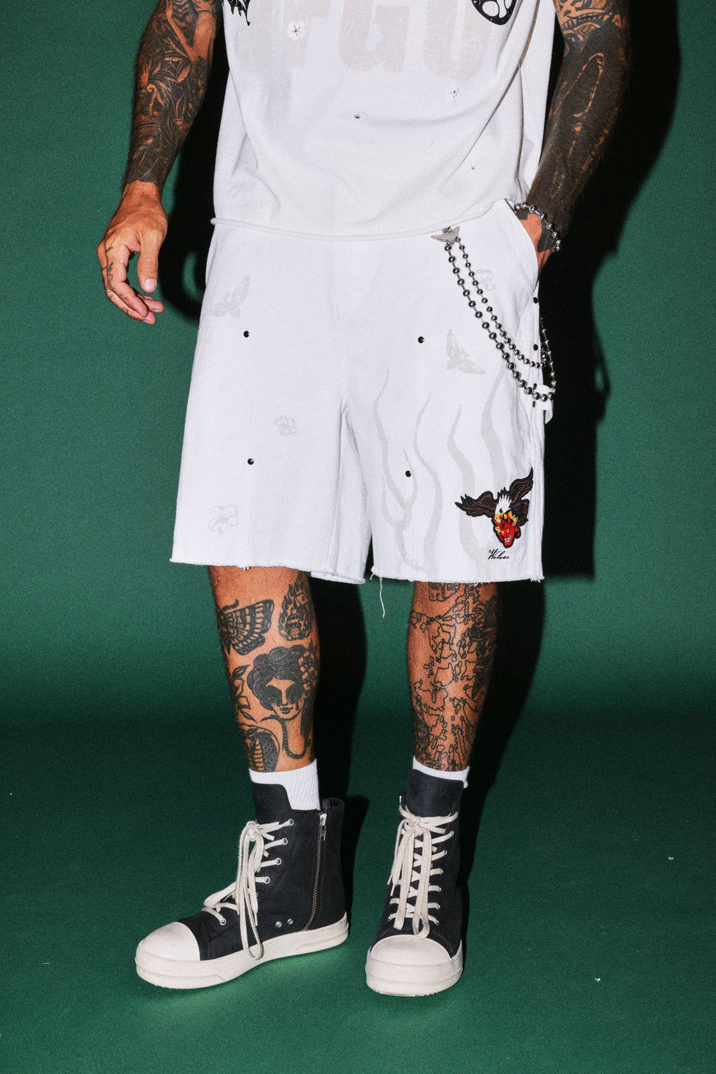 The Eagle & The Oni Hoffa Shorts in Cream — imagem 2