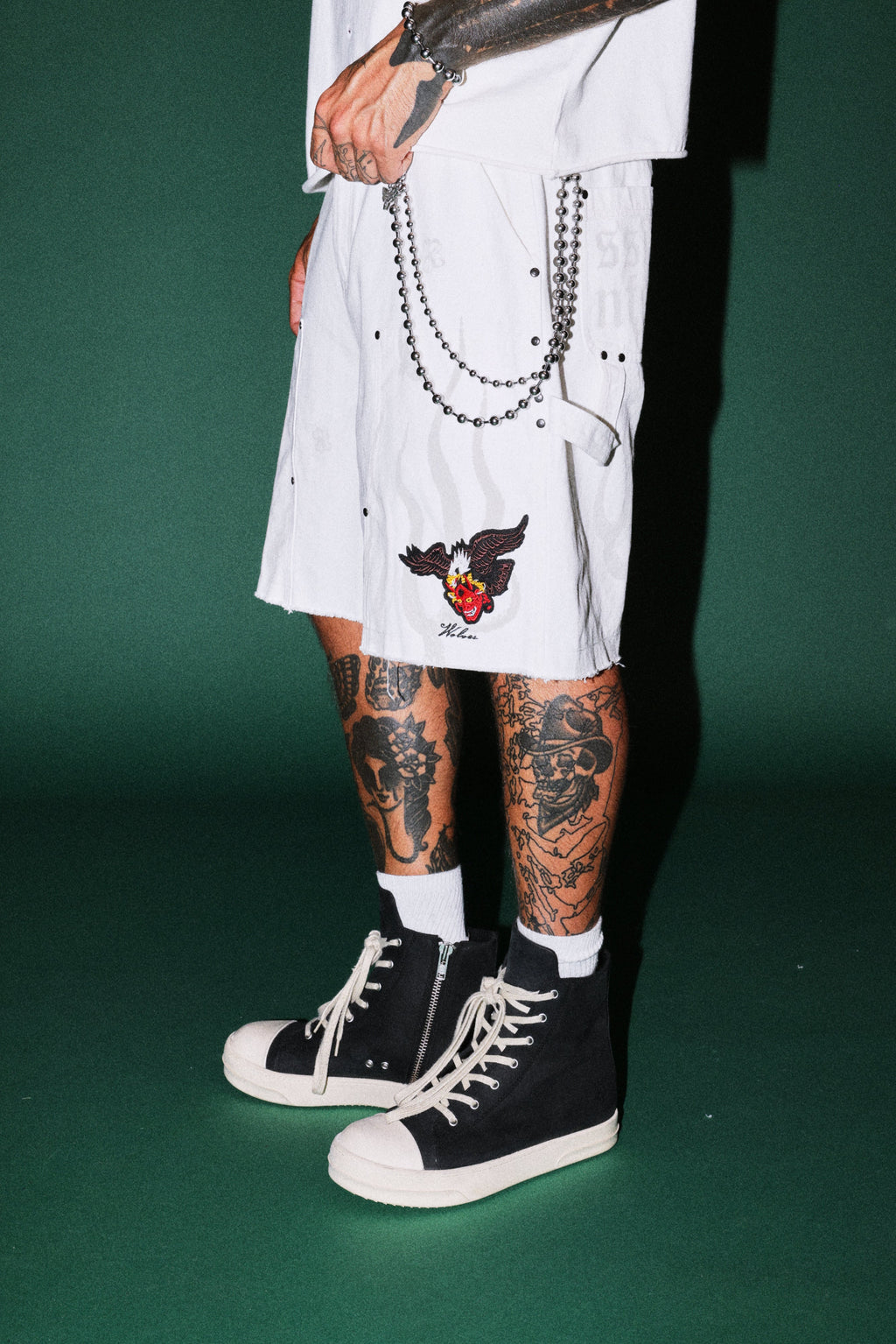The Eagle & The Oni Hoffa Shorts in Cream — imagem 4
