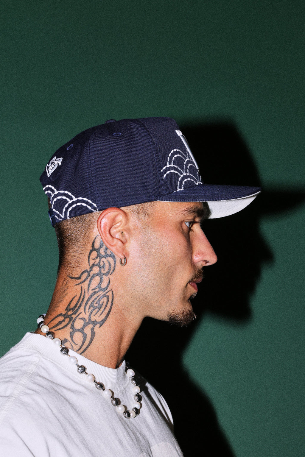 Sashiko Waves A Frame Snapback in Royal Navy — imagem 6