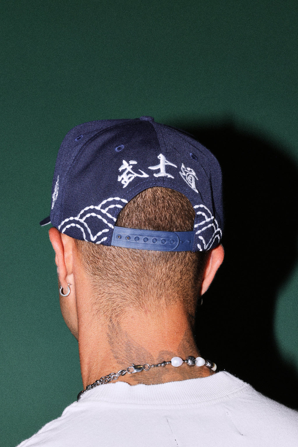 Sashiko Waves A Frame Snapback in Royal Navy — imagem 4