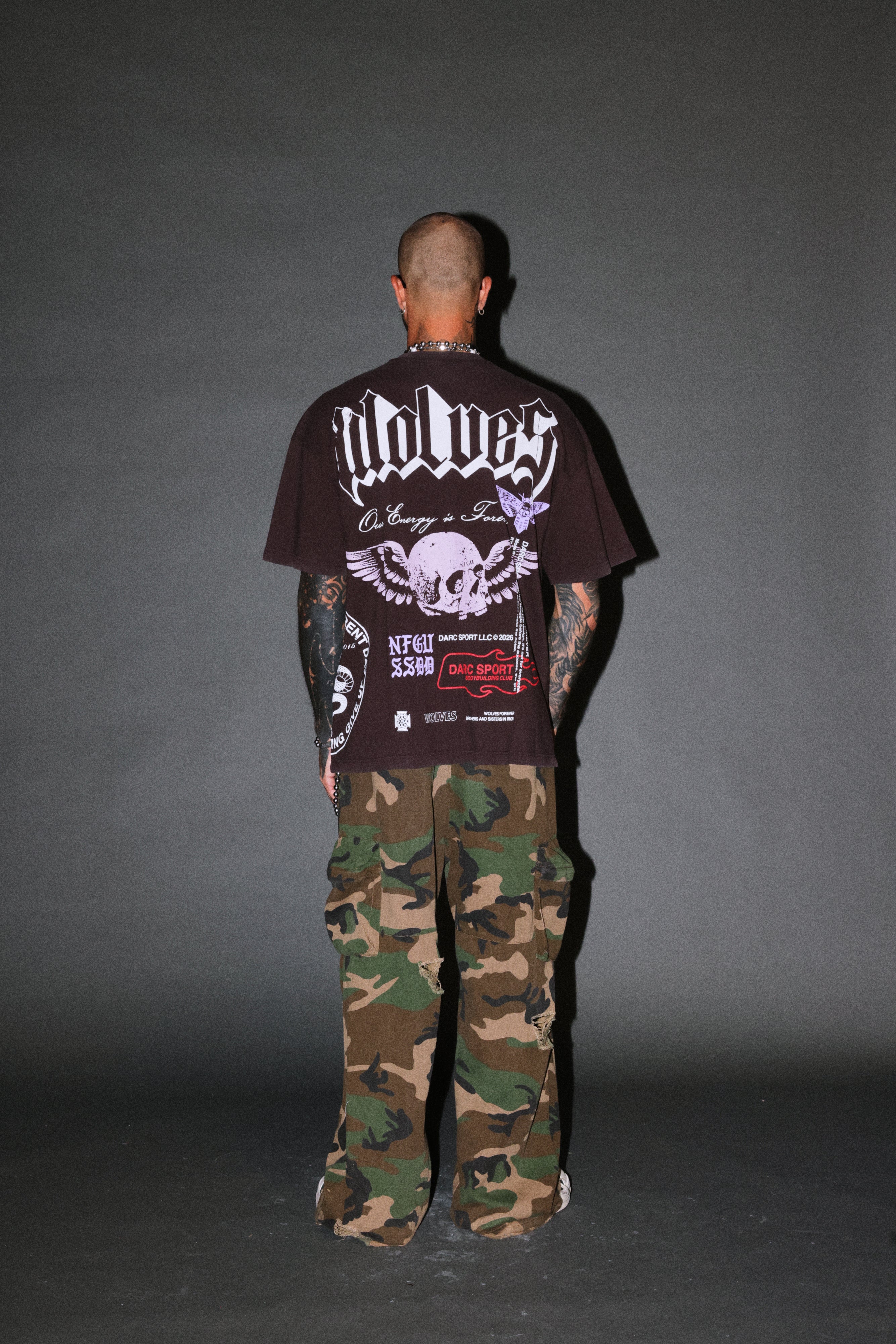 Free Will V2 Premium Oversized Tee in Darc Garnet — imagem 6
