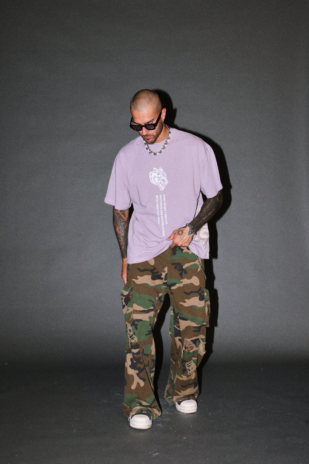 Free Will V2 Premium Oversized Tee in Purple Smoke — imagem 5