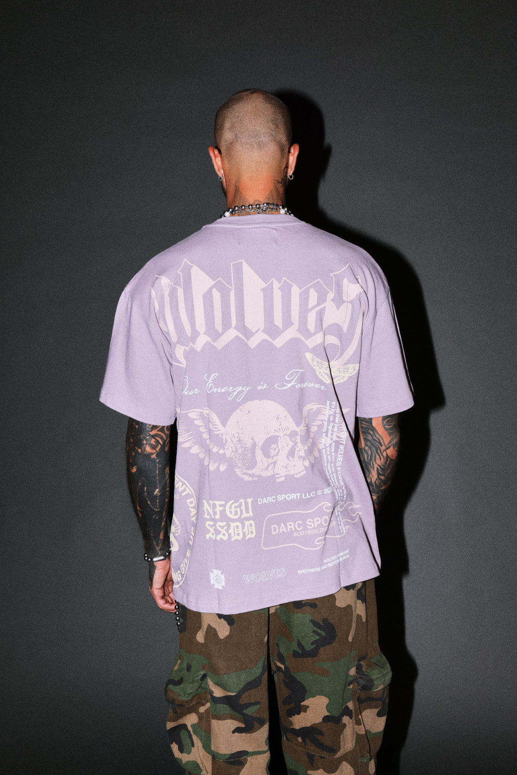 Free Will V2 Premium Oversized Tee in Purple Smoke — imagem 4