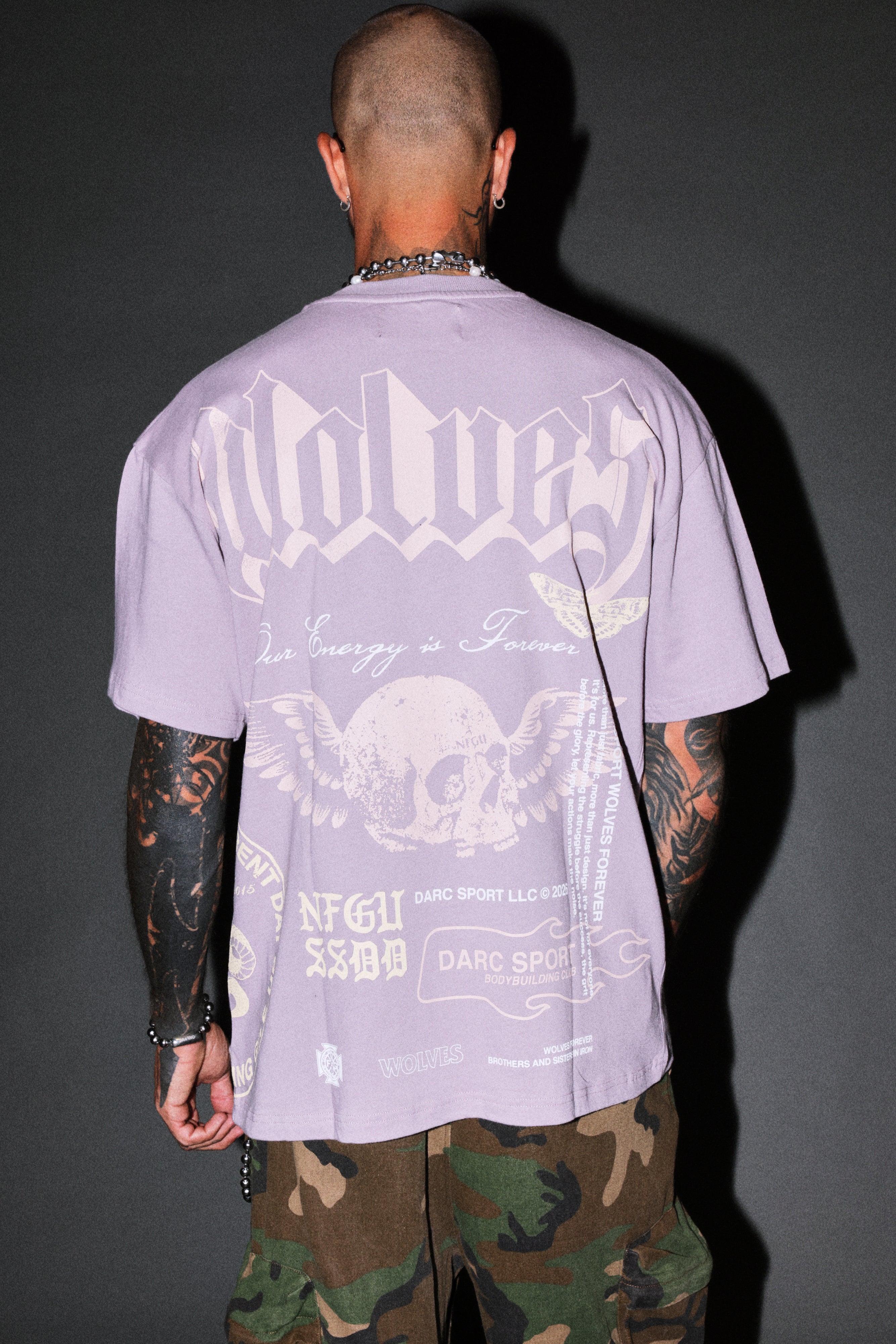 Free Will V2 Premium Oversized Tee in Purple Smoke — imagem 8