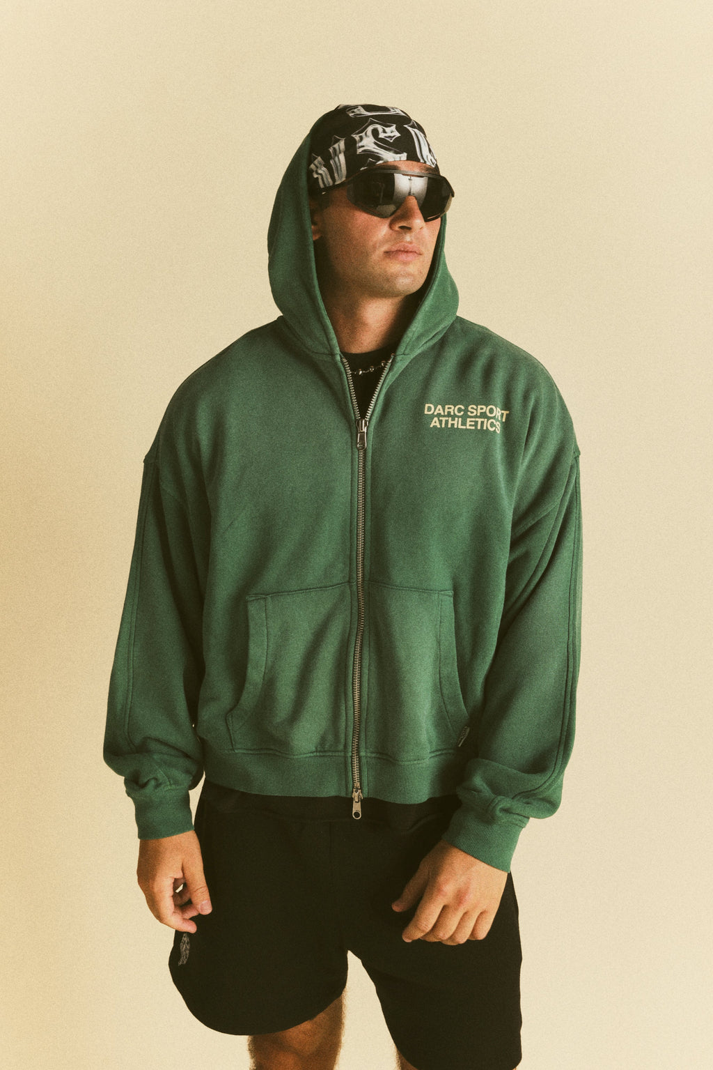 "Darco" Double Zip Hoodie in Sierra Pine Sun Fade — imagem principal