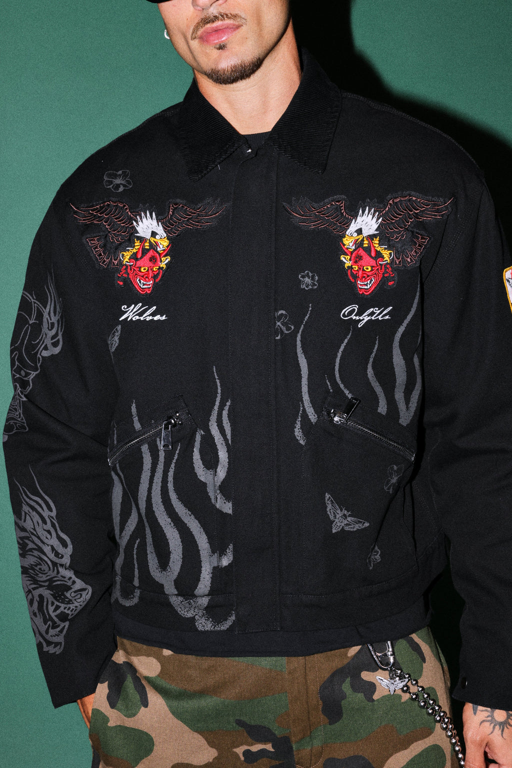 The Eagle & The Oni Earl Jacket in Black — imagem 10