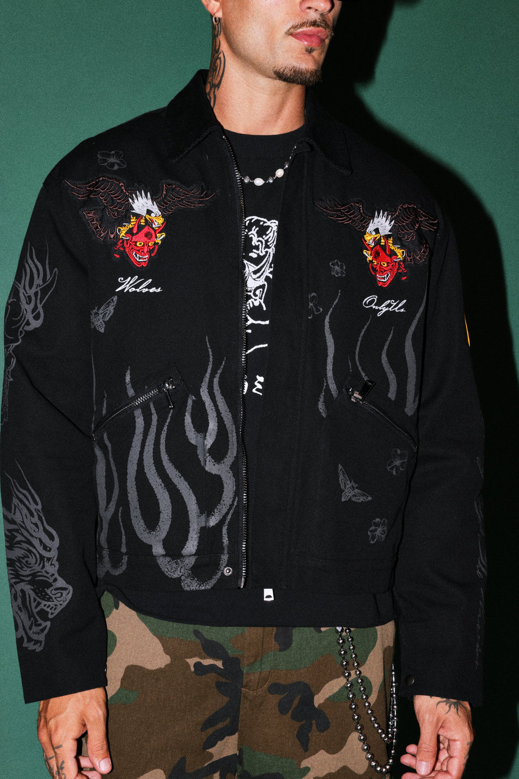The Eagle & The Oni Earl Jacket in Black — imagem 13