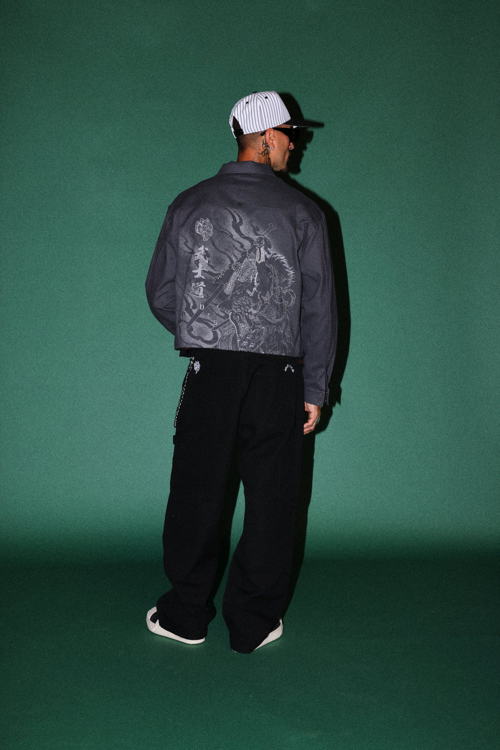 Oni-Genba Redford Shirt Jacket in Washed Navy — imagem 6