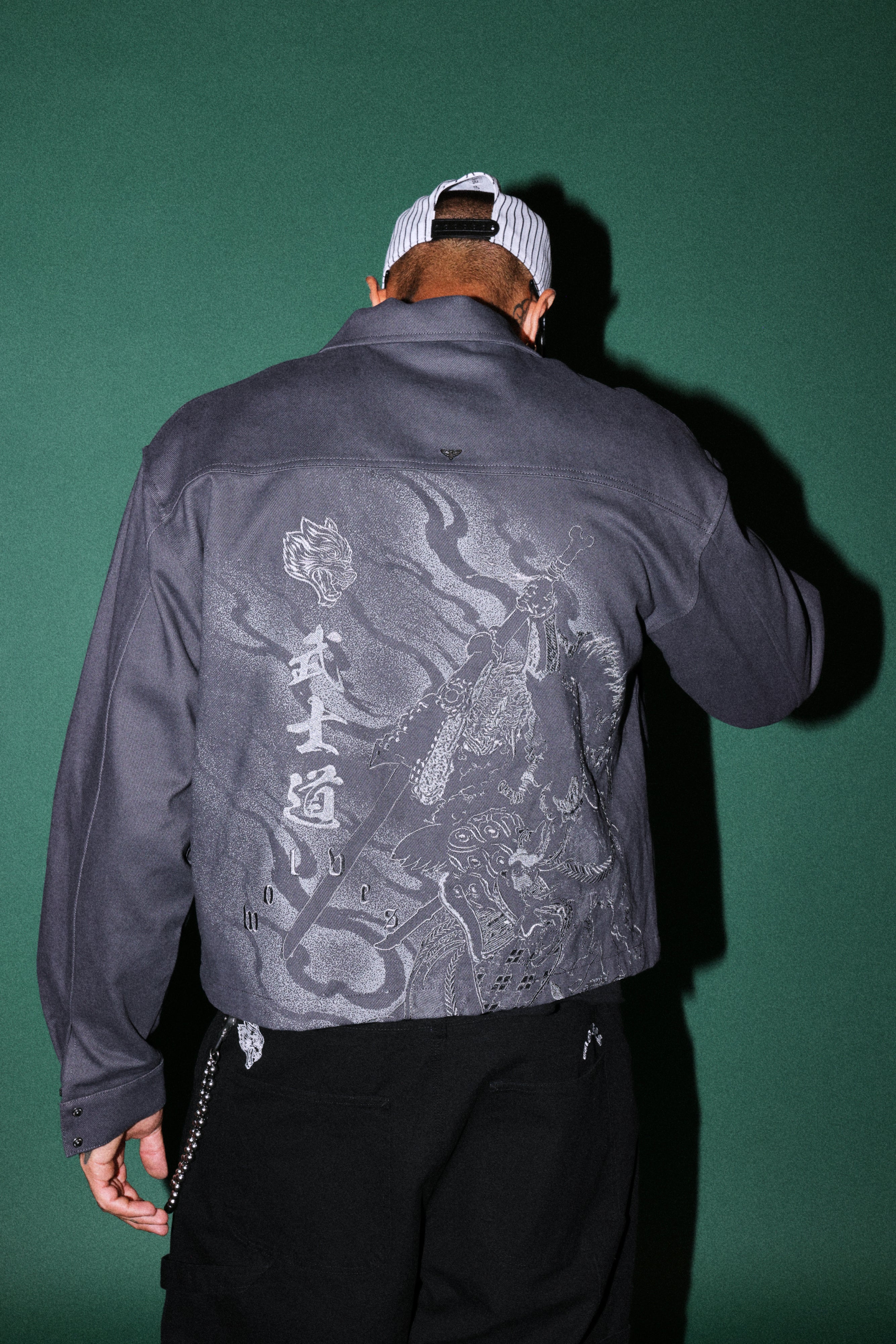 Oni-Genba Redford Shirt Jacket in Washed Navy — imagem 2