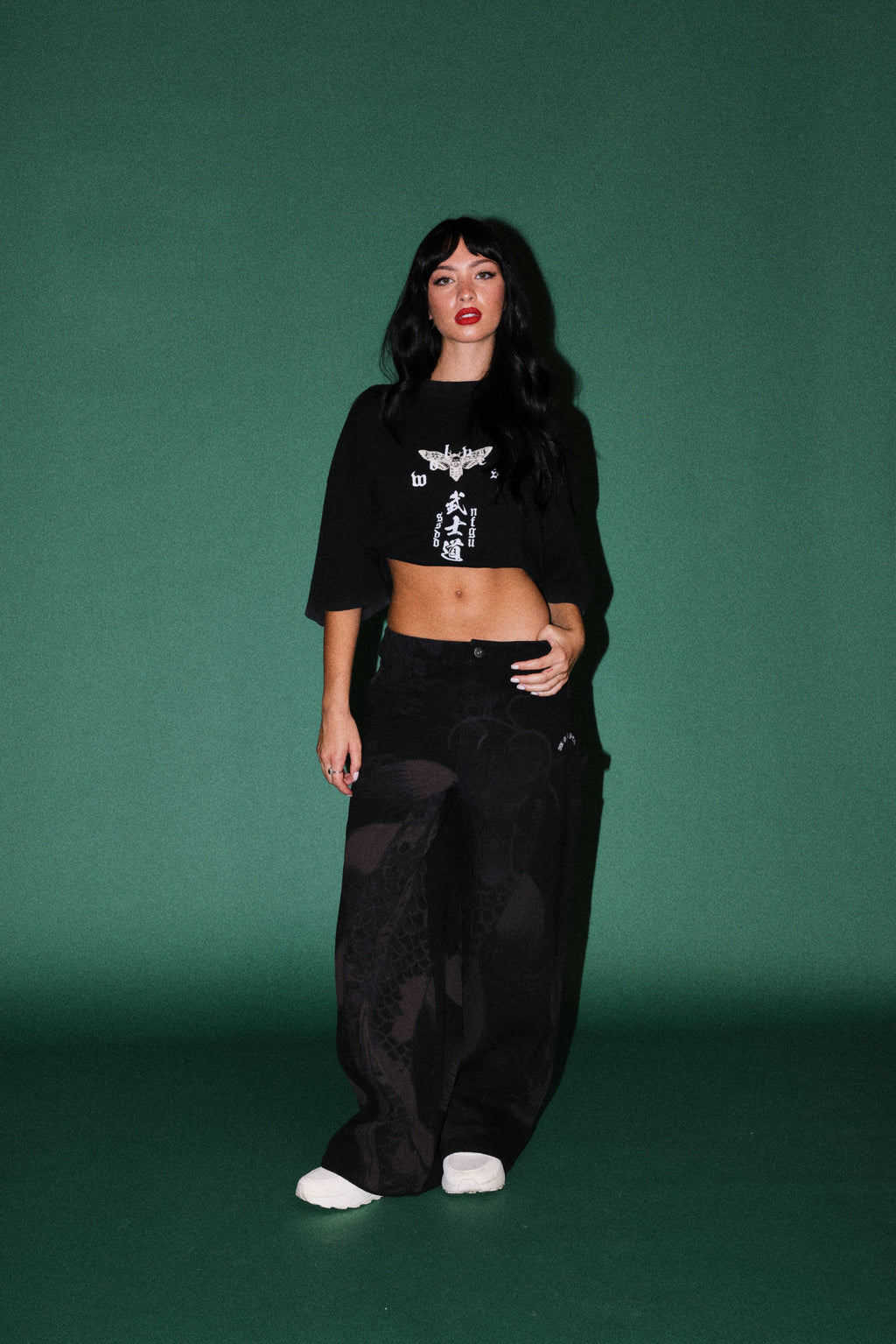 Darc Koi Wide Leg Carpenter Pant in Black — imagem 4
