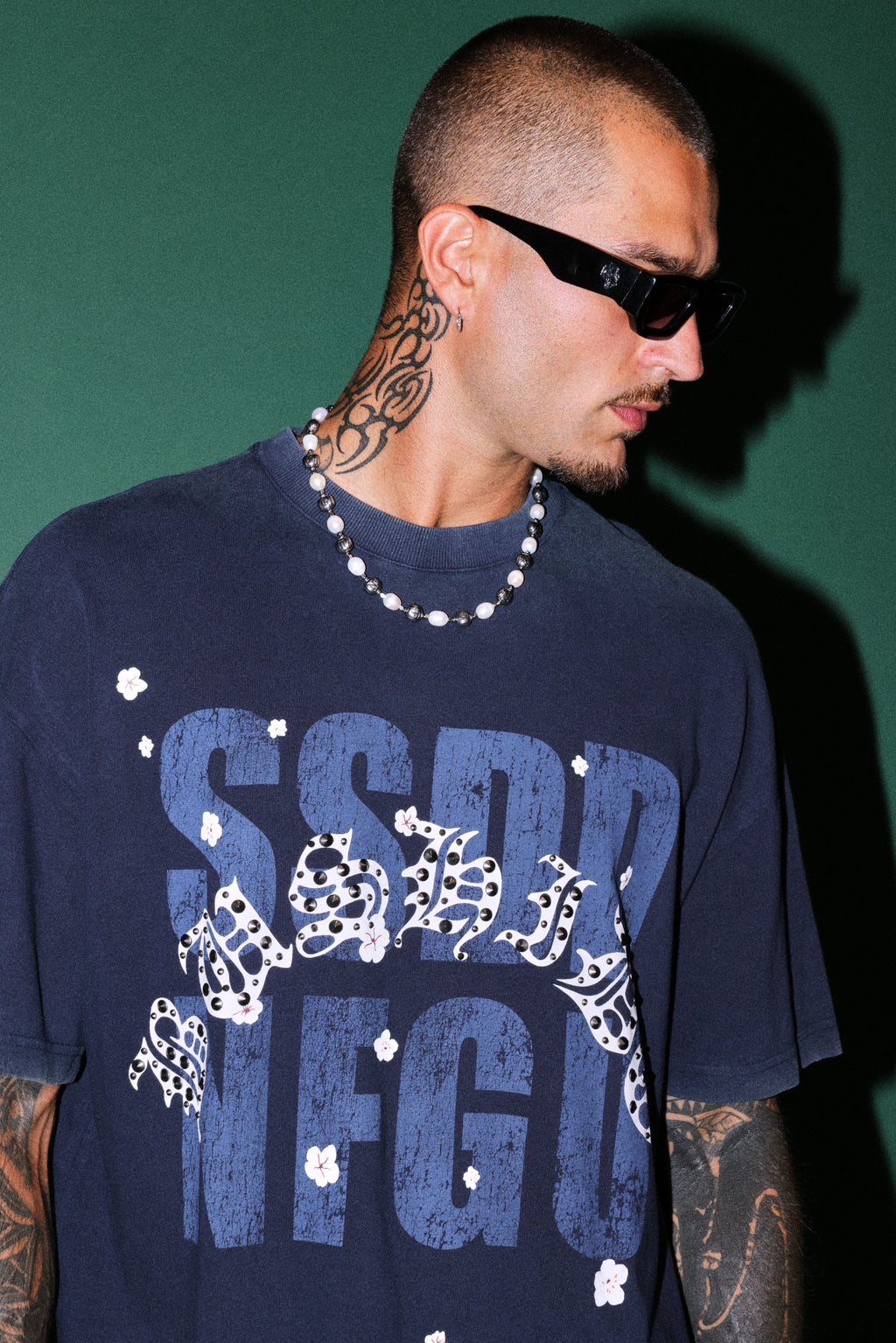 Ssddnfgu Bushido Premium Oversized Tee in Navy — imagem 5