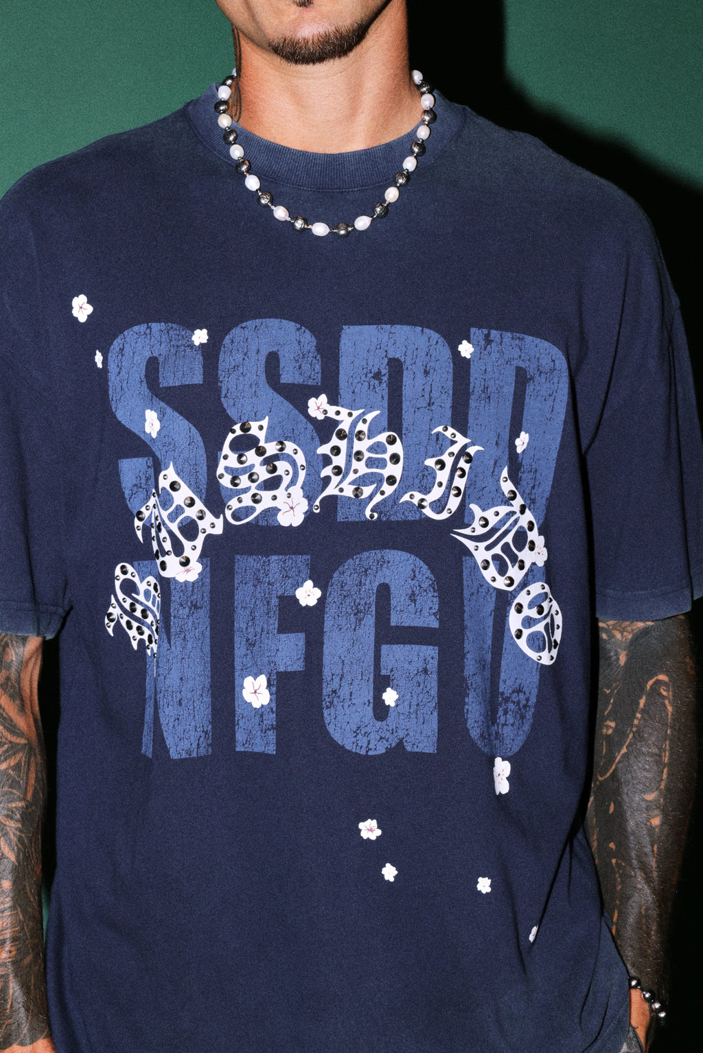 Ssddnfgu Bushido Premium Oversized Tee in Navy — imagem 6