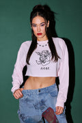 Oni Cherub Premium Oversized Cropped Ls Tee in Blush Pink — imagem 1