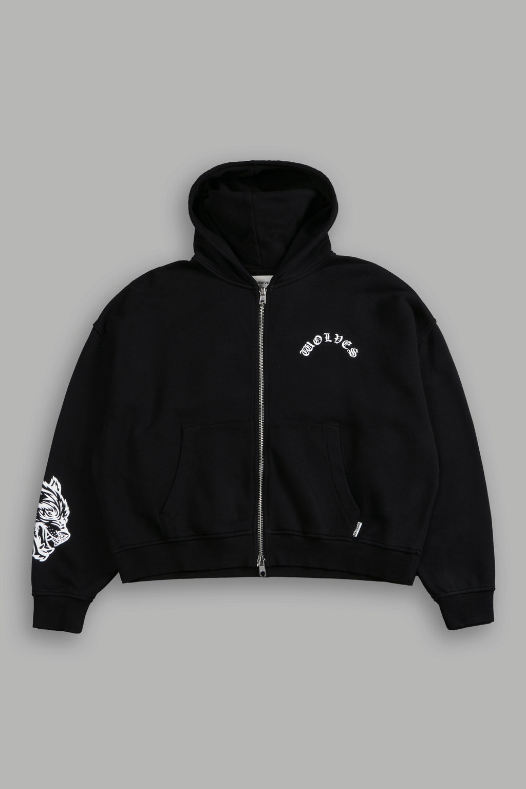Wolf Chopper Vex Double Zip Hoodie in Black