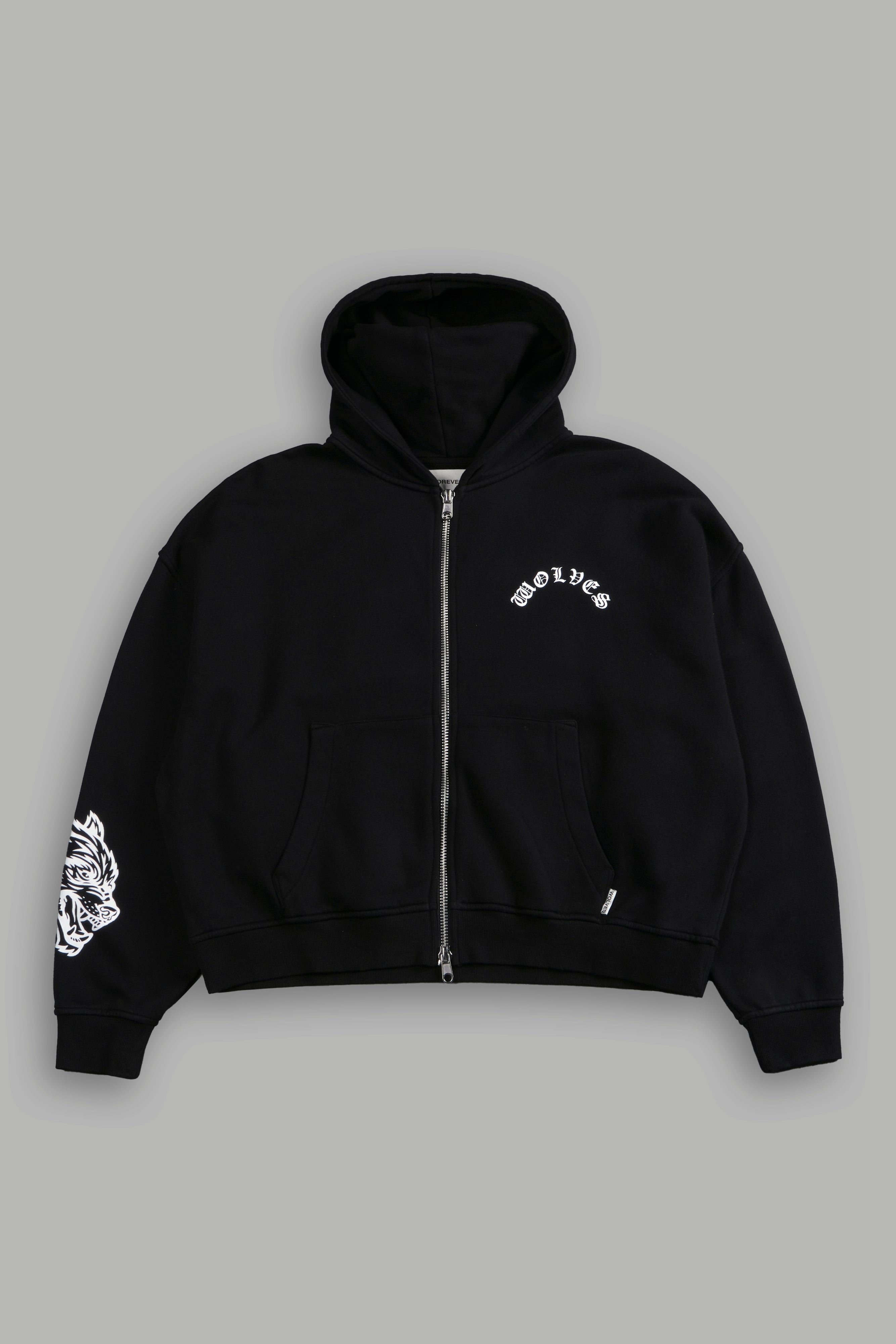 Wolf Chopper Vex Double Zip Hoodie in Black