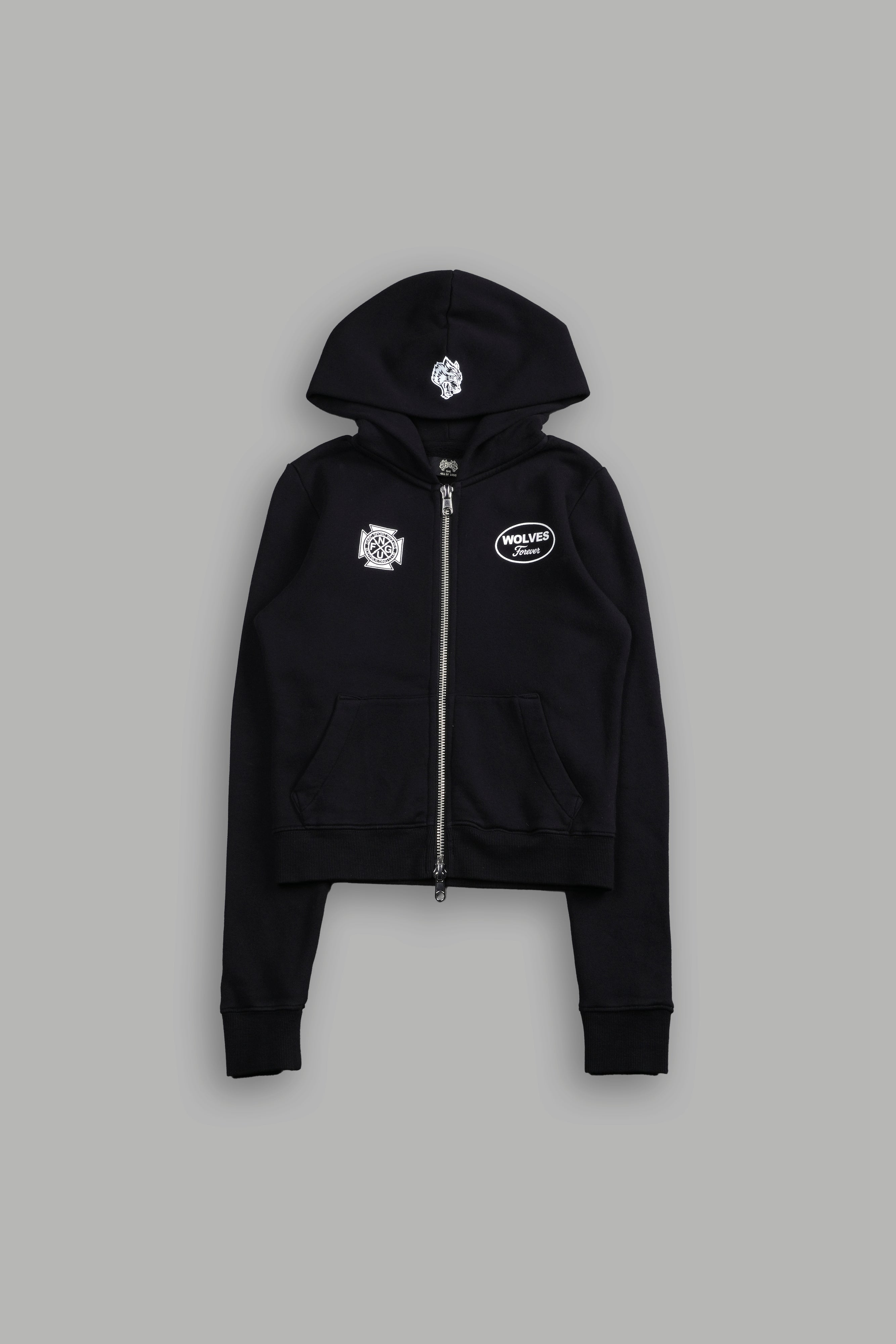 Our Time "Iris" Zip Up She Hoodie in Black — imagem 3