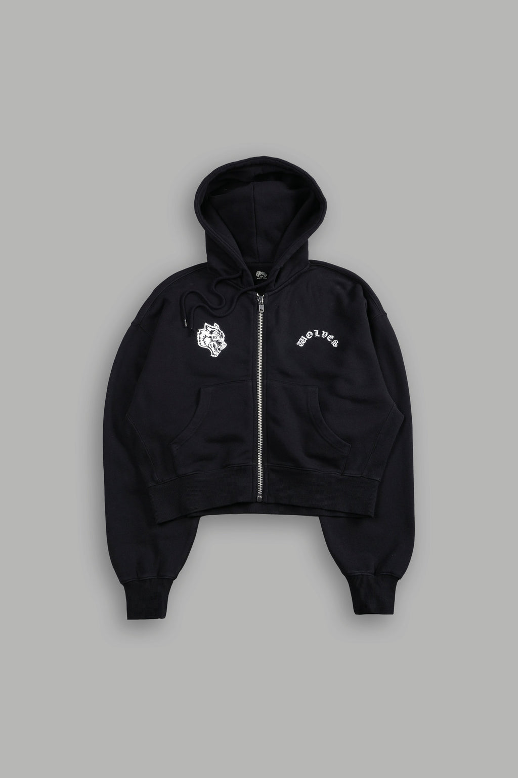 Darc Wandering "Sage" Cropped Zip Hoodie in Black — imagem 3