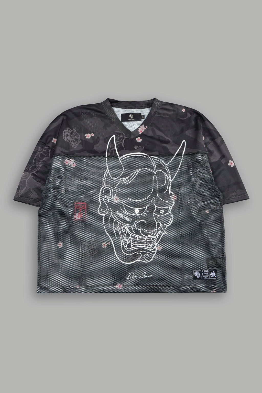 Ghost Oni Emmitt Football Jersey in Warrior In A Garden Black Camo — imagem 2