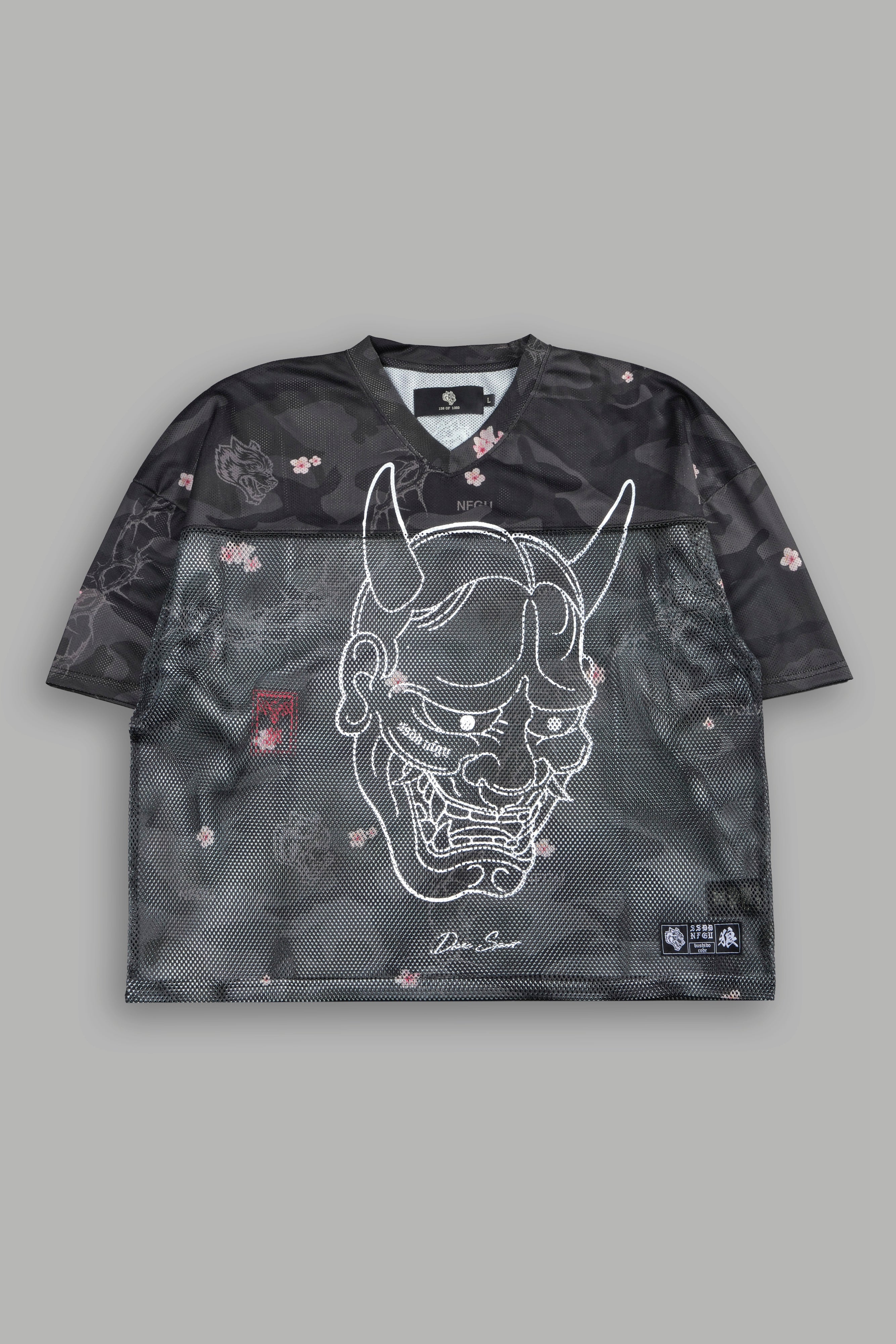 Ghost Oni Emmitt Football Jersey in Warrior In A Garden Black Camo — imagem 2